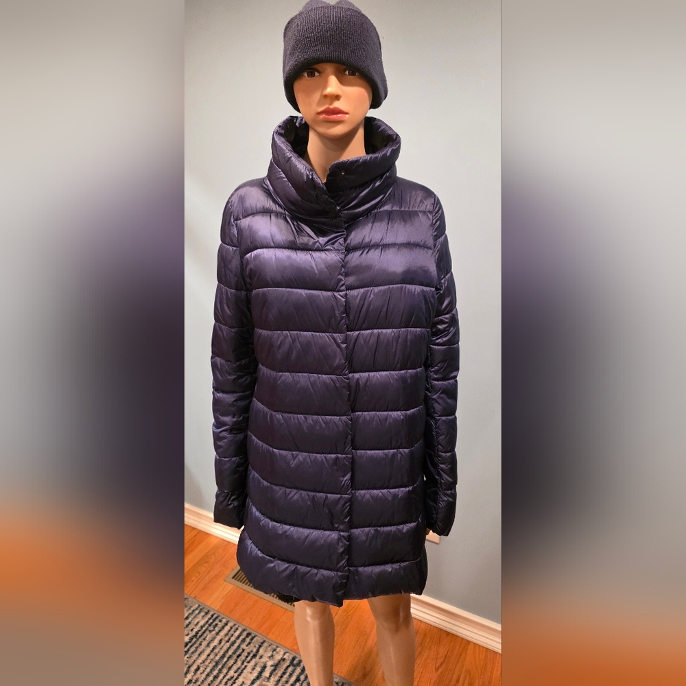 SAVE THE DUCK Women's Navy Puffer Coat. SZ XL LIKE NEW!
